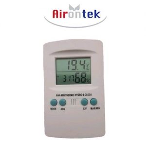 TERMOMETRO/ IGROMETRO DIGITALE CON OROLOGIO- AIRONTEK