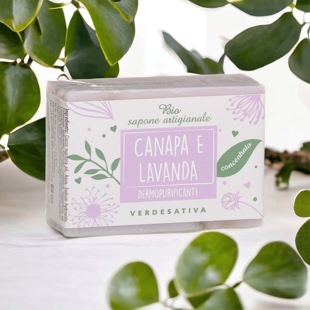 SAPONE CANAPA E LAVANDA 100 G- VERDESATIVA